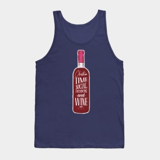 Christmas Time Social Distancing And Wine Tank Top